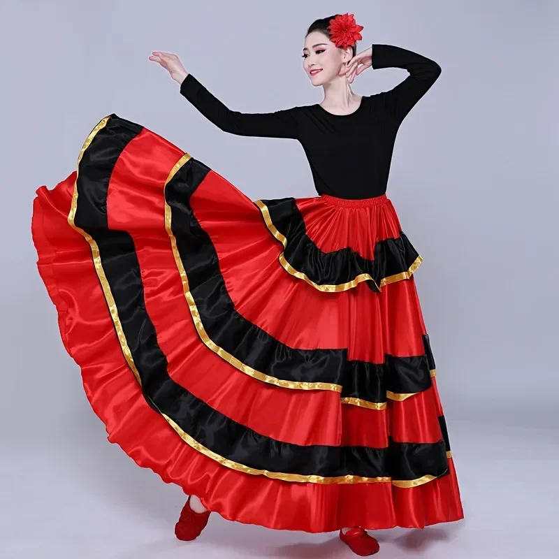 Spanish Swing Skirt Adult Female Dance Performance Costume women flamenco dresses kids flamenco skirt