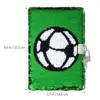 NEW Notebook Reversible Football Pattern Notebook with Lock and Keys Diary Journal Travel Notebook Diary for Kids and Adults 6