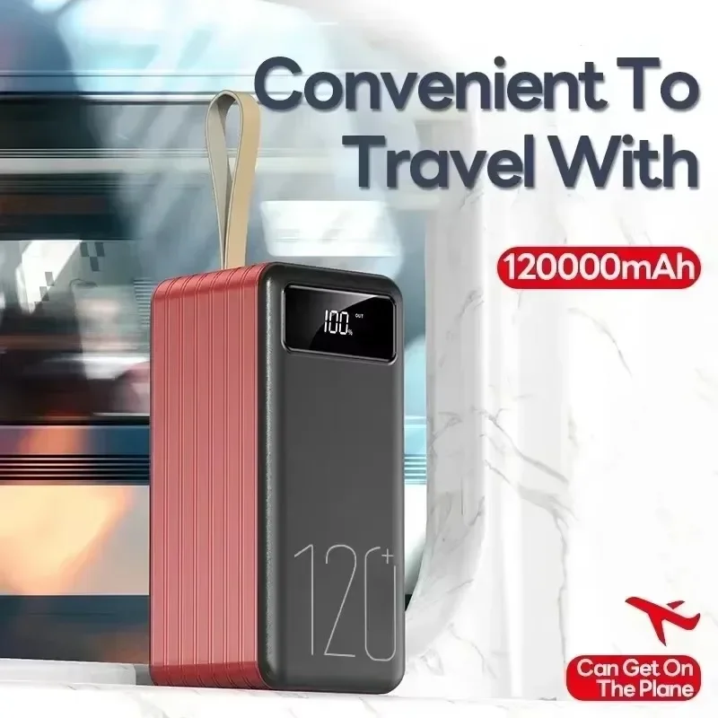 120W Portable Power Bank 120000mAh High Capacity Super Fast Charging Powerbank Charger External Battery for IPhone Xiaomi Huawei 4