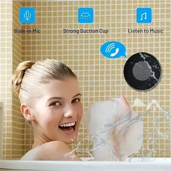 Family Portable Wireless Bluetooth Waterproof Suction Cup Small Speaker Car Bathroom Mobile Phone Listening to Music Stereo 6