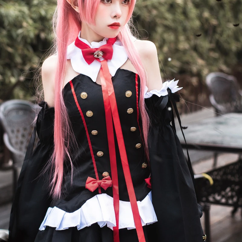 Anime Seraph of the End Krul Tepes the Queen of Vampire Cosplay Costume  Black Uniform Dress Girls Comic Con Party Cosplay| | - AliExpress