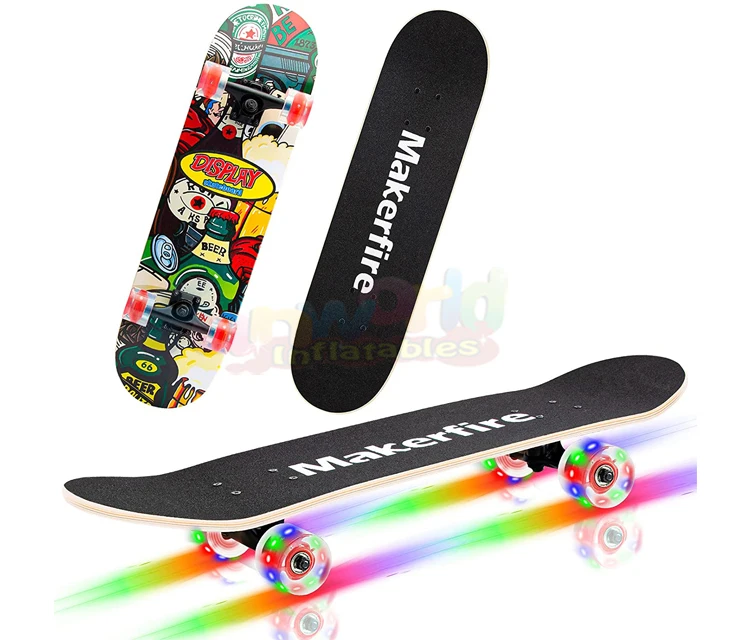 

31 inch wheels deck maple surf kick skate board prices kids longboard double skateboard