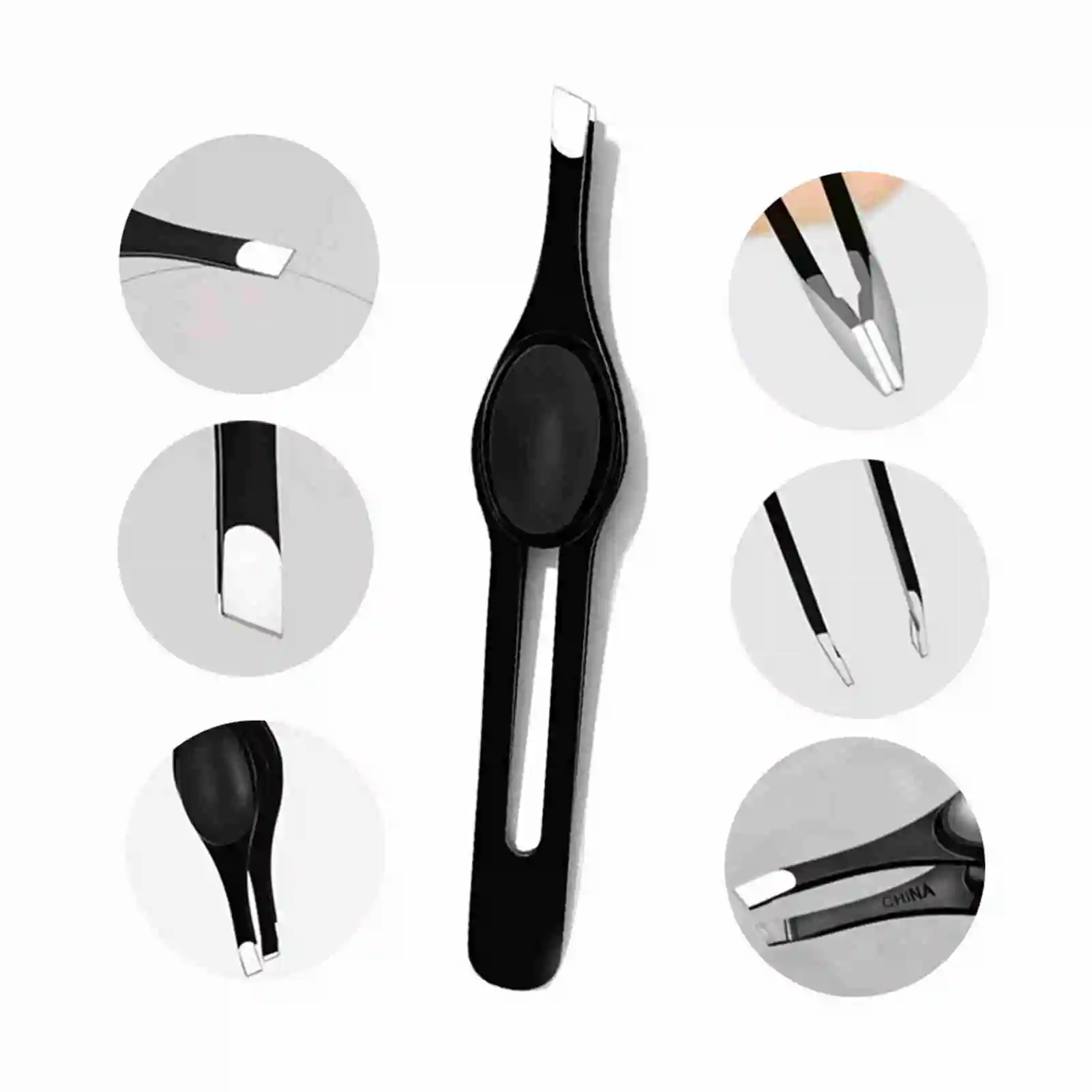 Stainless Steel Slant Tip Hair Clip Tweezers