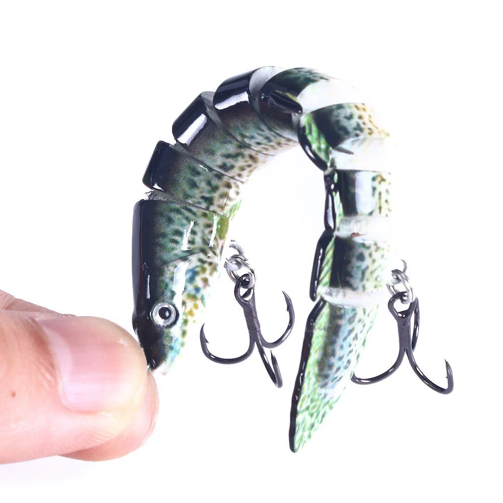 50Pcs Multi Knot Bait 10cm-10g-8# Blood Trough Bionic False Bait Multi-stage Road Sub Bait Loach 3