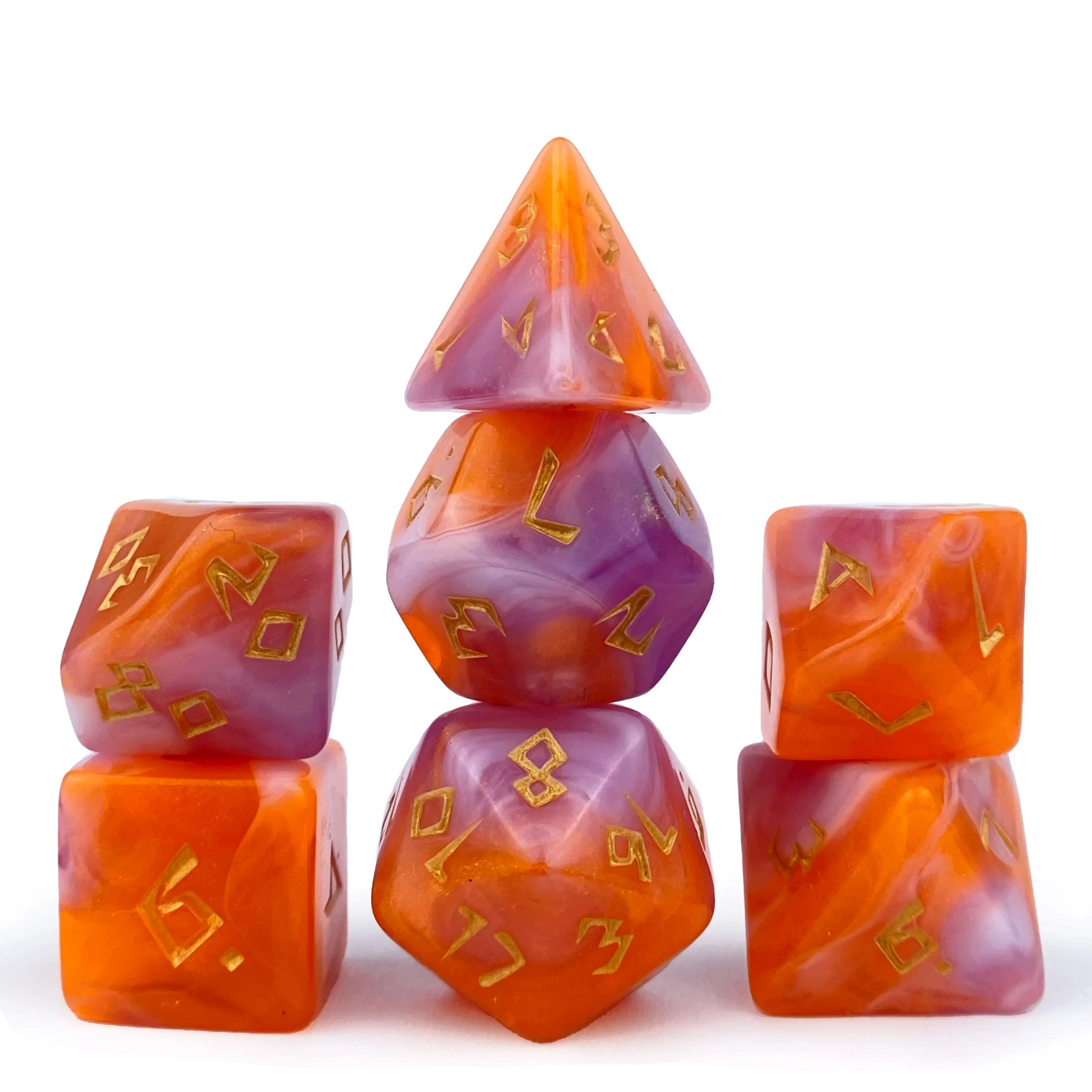 Vibrant 7-Piece Acrylic Polyhedral Dice Set