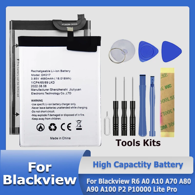 

XDOU High Quality DK017 Li426483PUJLY Li486690JLY P10000 R6 Battery For Blackview R6 A10 A70 A80 A90 A100 P2 P10000 Lite Pro