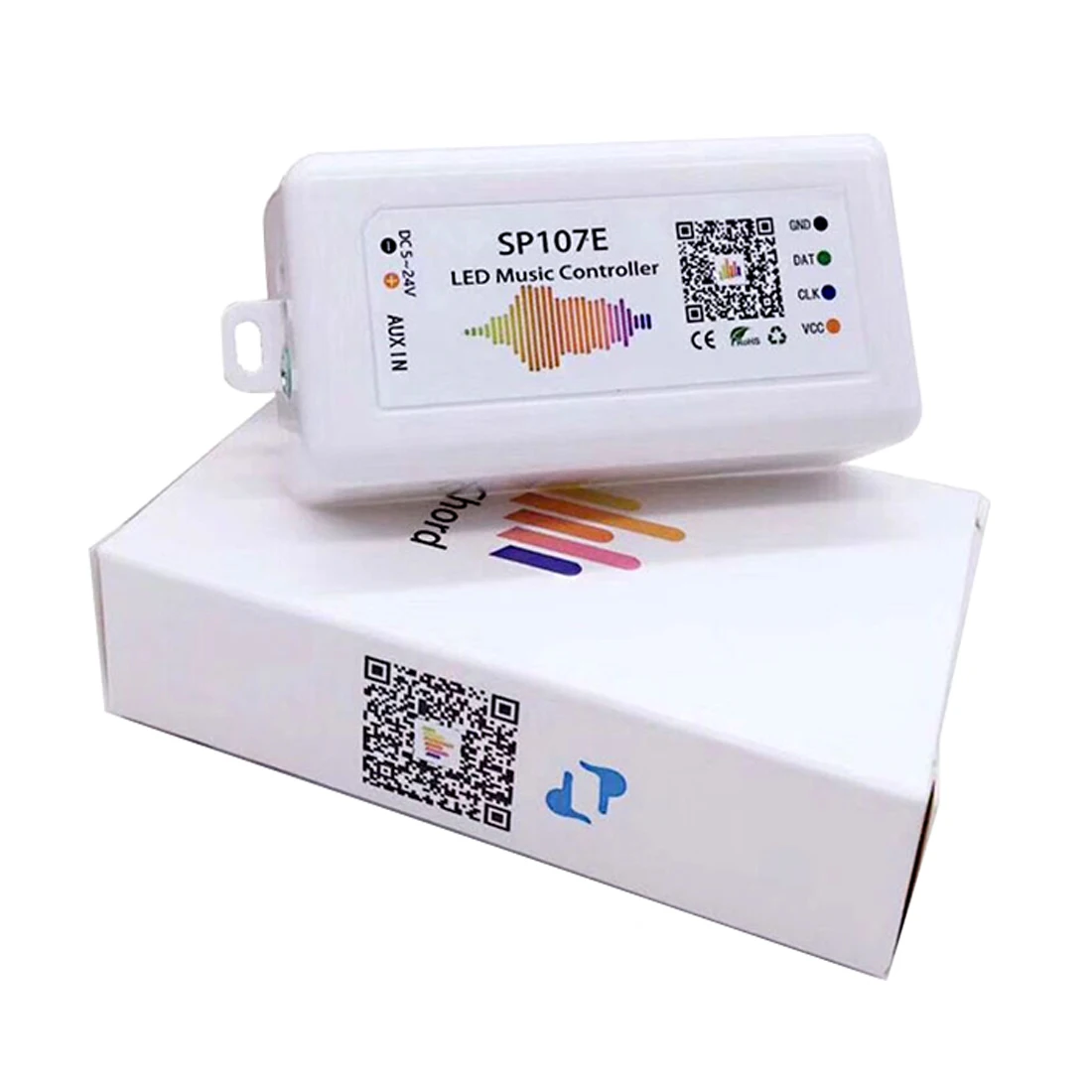 SP107E DC5-24V LED 음악 컨트롤러, 무선 블루투스 호환 SPI 풀 컬러 음악 제어, WS2812B 용 전화 앱으로