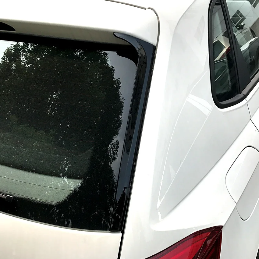 

Car Rear Window Side Spoiler Air Knife Tail Stickers Exterior Modification For Volkswagen POLO 2019+ Glossy Black 2pcs