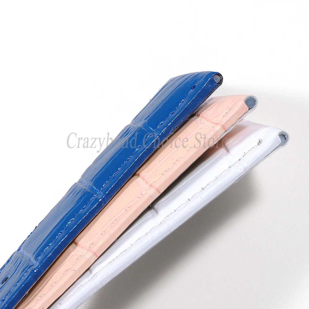 Elegant Leather Watch Band with Detailed Stitching - Premium Business Strap