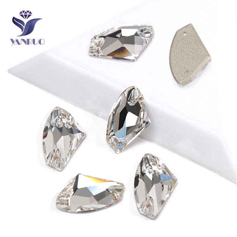 YANRUO 3256 Galactic Sew On Crystal Flat Back Rhinestone Applique Strass Sewing Glass Stones For Craft