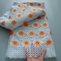 Nigerian Guipure Cord Lace Fabric 2025 High Quality 5 Yards Knitted African Water Solube Lace Fabric For Women For Wedding Dress 5