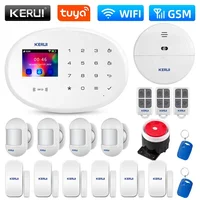 KERUI Home Security Protection WIFI GSM Alarm System Kit W202 Tuya Smart Support Alexa with Door Opening Sensor Motion Detector