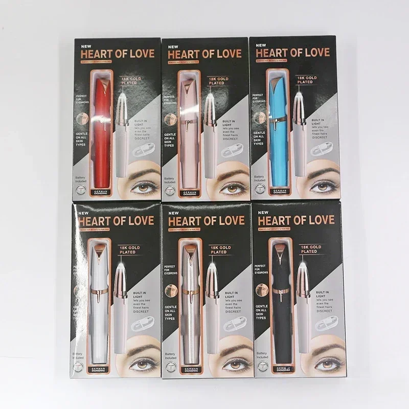 4Color Electric Eyebrow Trimmer Eyebrow Shaper Pencil Face Hair Remove for Women Men Automatic Shaver Makeup Pocketknife