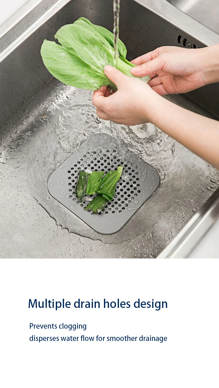 Silicone Shower Drain Cover - Hair Catcher Stopper for Bathroom  Kitchen