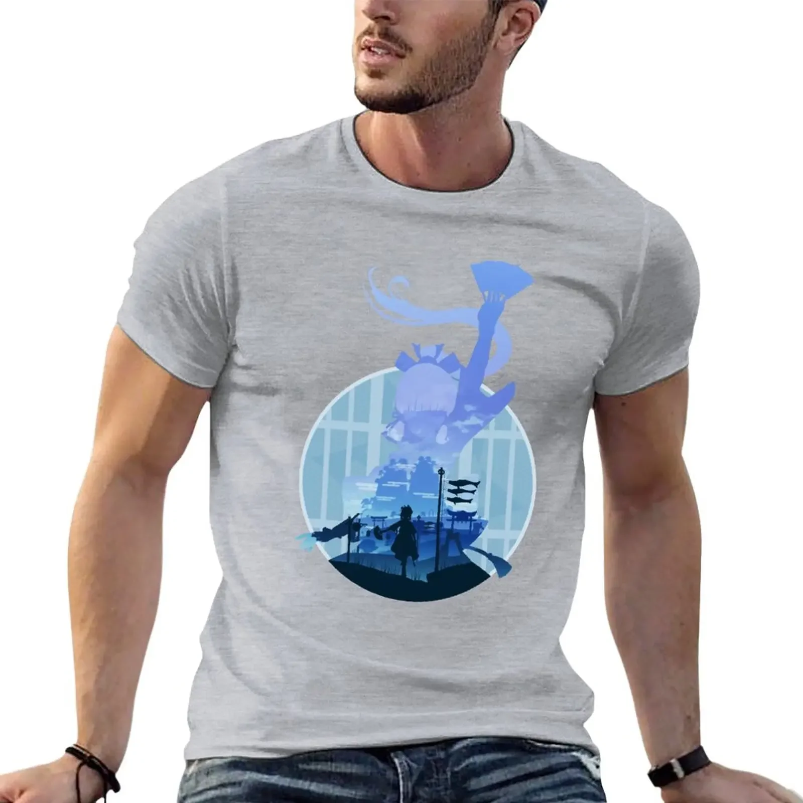 

Ayaka Ascended Vision T-Shirt tees plus size tops Men's cotton t-shirt