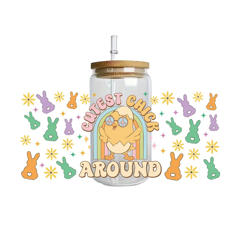 Easter Series Easy peel waterproof DIY Decals 3D transfers uvdtf crystal stickers 16oz uv dtf tumbler cup wraps sticker