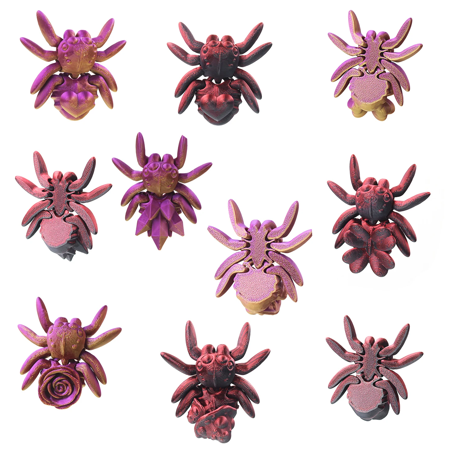 12pcs/14pcs, 3D printed multi pack, various styles of 3D printed spiders, large box toys, suitable for gift giving