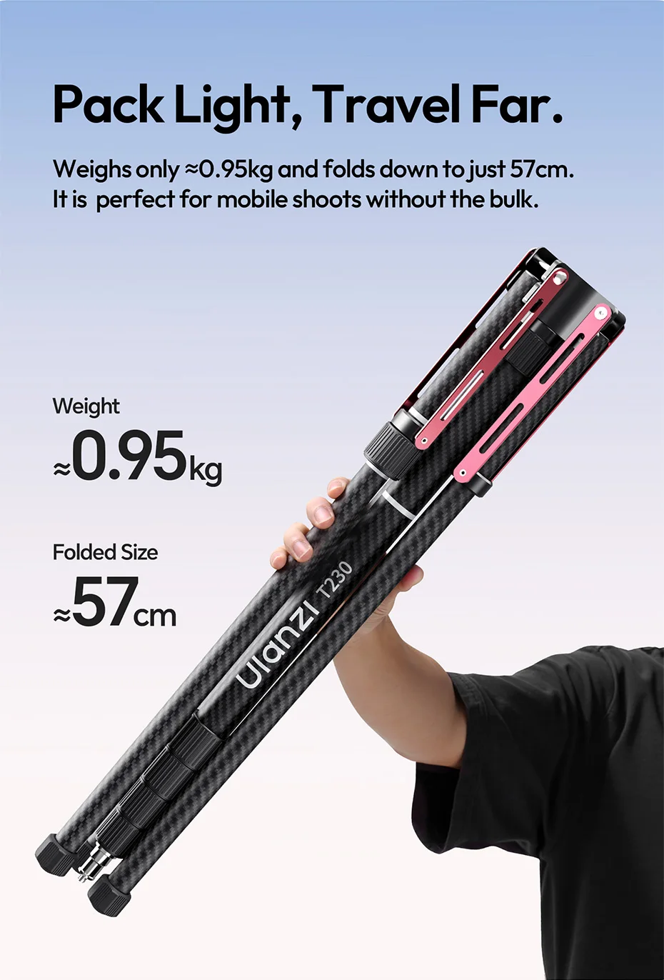  T230 Reversible Leg Light Stand Tripod 58-230CM Tripod for COB Light Softbox C