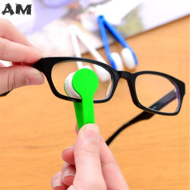 Portable Multifunctional Glasses Cleaning Rub Eyeglass Sunglasses Spectacles Microfiber Cleaner Brushes Wiping Tools Mini 1 Pcs