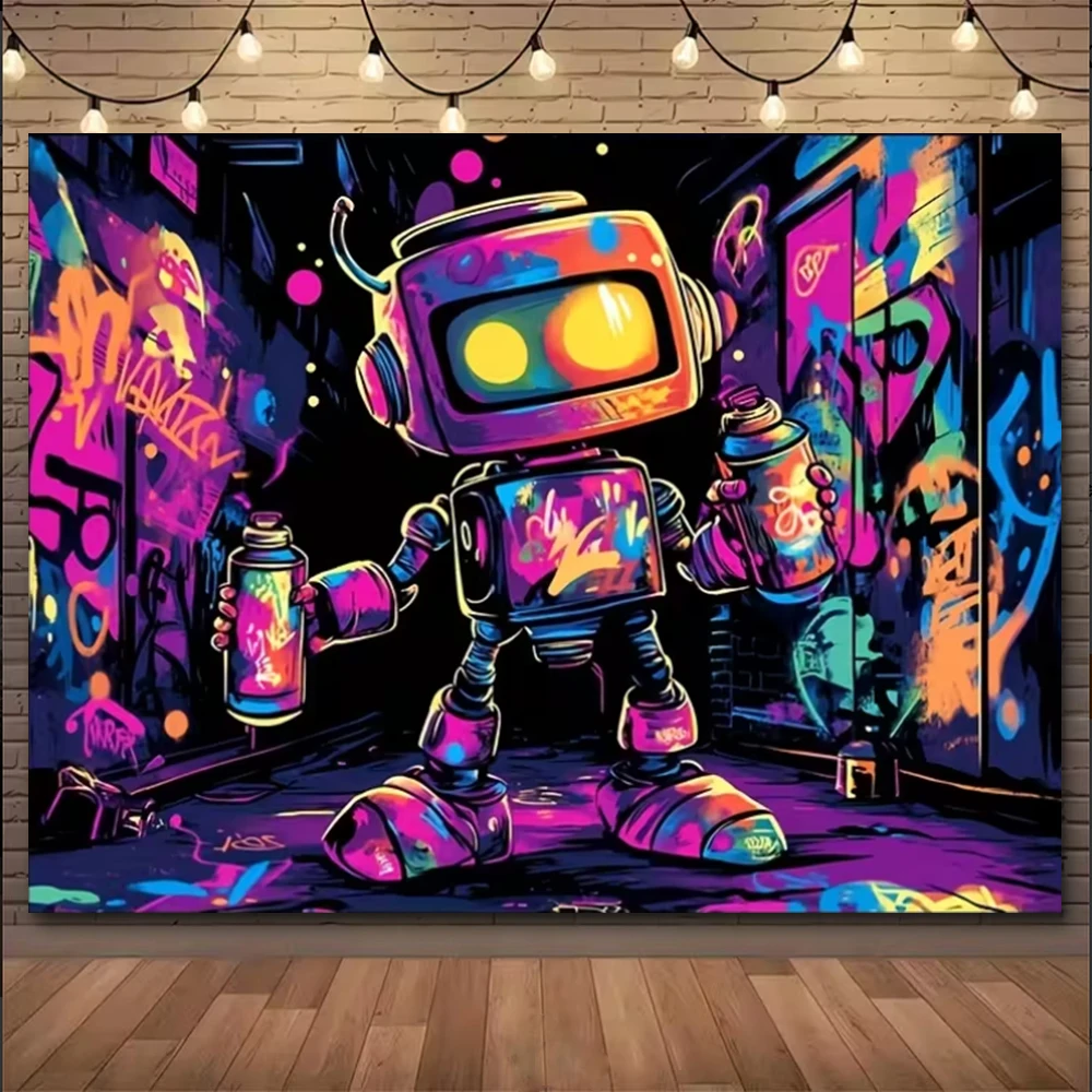 Urban Creative Graffiti Hintergrund Dekoration Street Art Spray Painting Geburtstag Party Spielzimmer Schlafzimmer Hintergrundzubehör – Detail 7