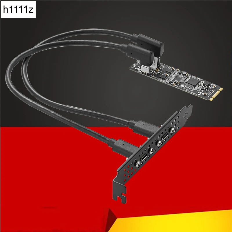 M.2 to 2 Port Type C Expansion Card ASM3142 Chip USB 3.2 Gen2 10Gbps