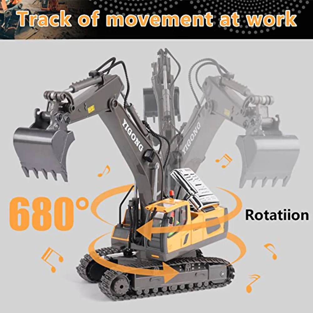 11 Channel Large 2.4 Grams Of Alloy Remote Control Excavator Dumping Soil Flip Engineering Car Toys 4
