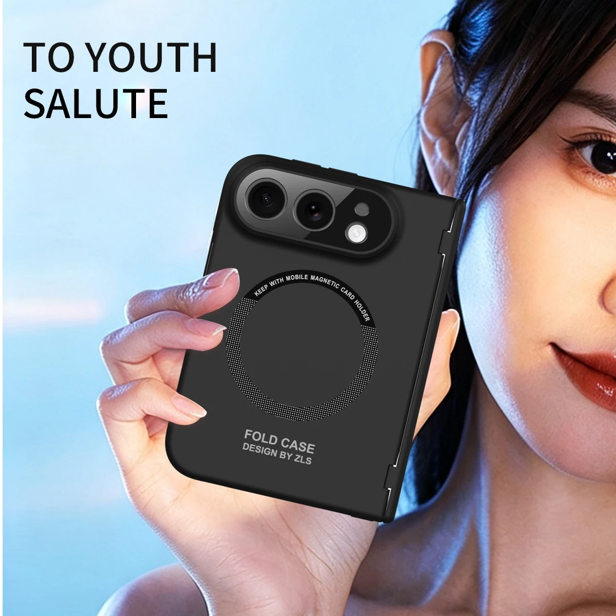 Magnetic Duo Fold Shockproof Case with Screen Protector and Hinge Guard