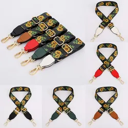 Beautiful Sunflower Pattern Wide Shoulder Strap DIY Adjustable Polyester Handbag Strap Fashion Replacement Bag Accessories