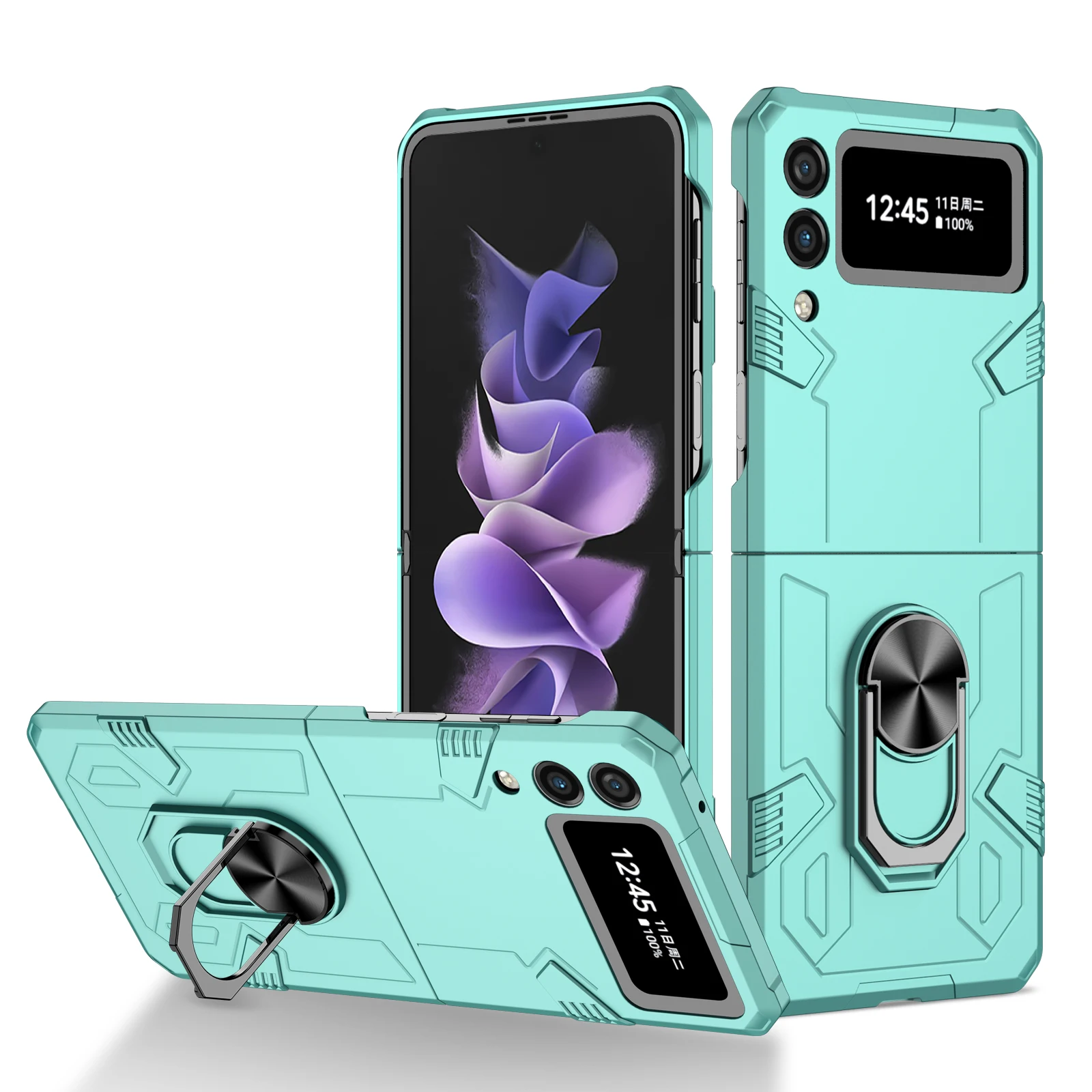 Mech Shell Rotating Ring Magnetic Phone Case with Anti-Drop Protection