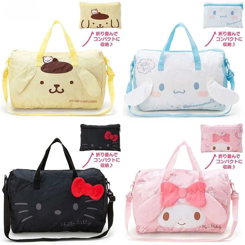 

Sanrios Kuromi Luggage Bag Hello Kitty My Melody Cinnamoroll Portable Foldable Travel Duffel Bag Large Capacity