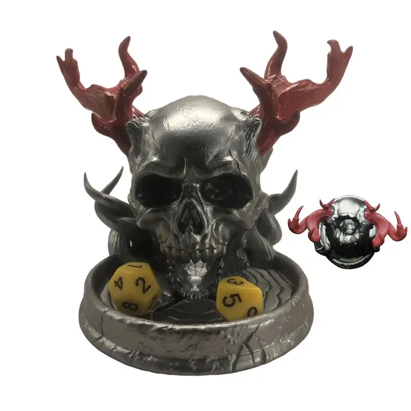 

Кубики Вращающаяся башня Череп башня с подносом каучуковое мастерство лоток для игральных костей для вращающихся настольных игр аксессуары для ролевой игры Череп