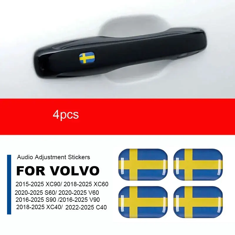 Auto-Türgriff Multimedia-Dekorationsknopf-Aufkleber für Volvo S60 S90 XC40 XC60 XC90 V60 V90 C40 Zentralsteuerung DIY