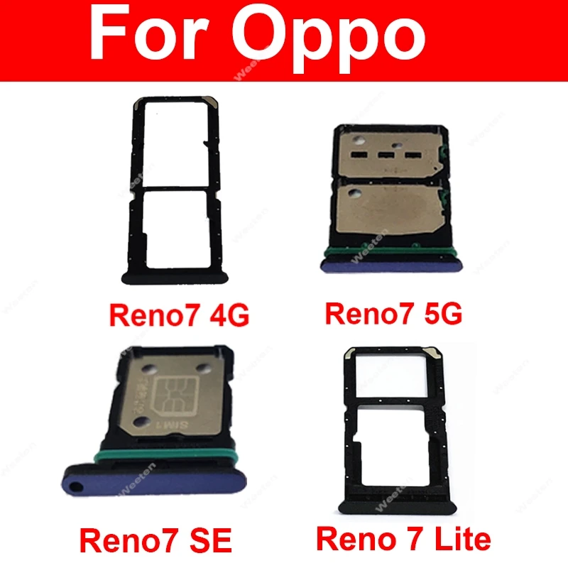 OPPO Reno 7 7Lite 7SE 7Z 용 SIM 카드 트레이, 듀얼 SIM 카..