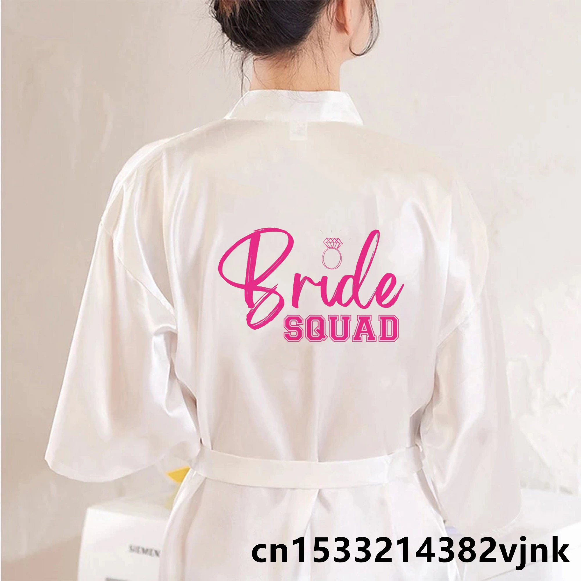 Bride Squad Bride To Be Bridal Wedding Satin Dressing Gown Personalized Print Team Bathobe Robes Party Bridesmaid Robes