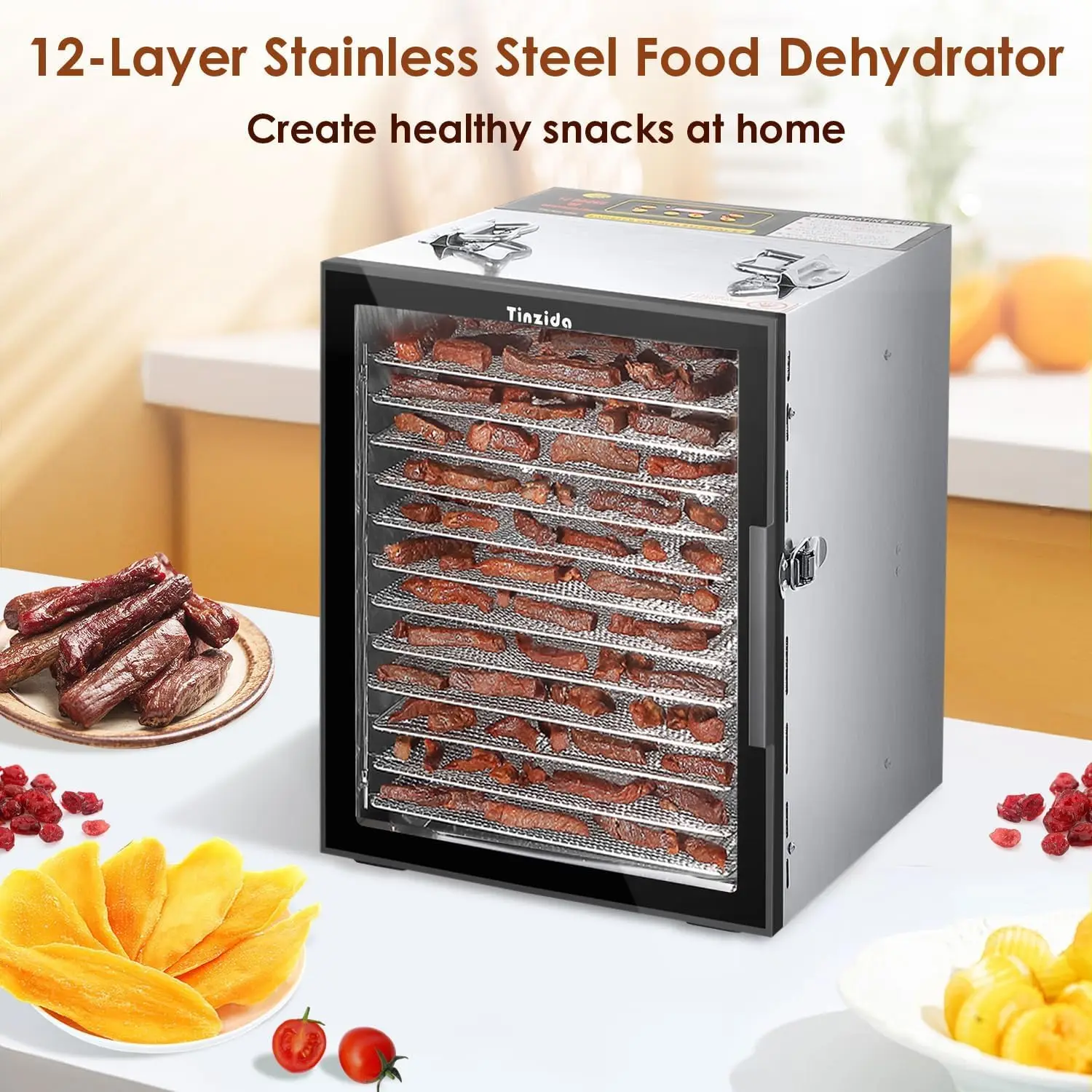 12 Stainless Steel Trays, Dehydrators For Jerky, Fruit, Pet Treats, Vegetables 5
