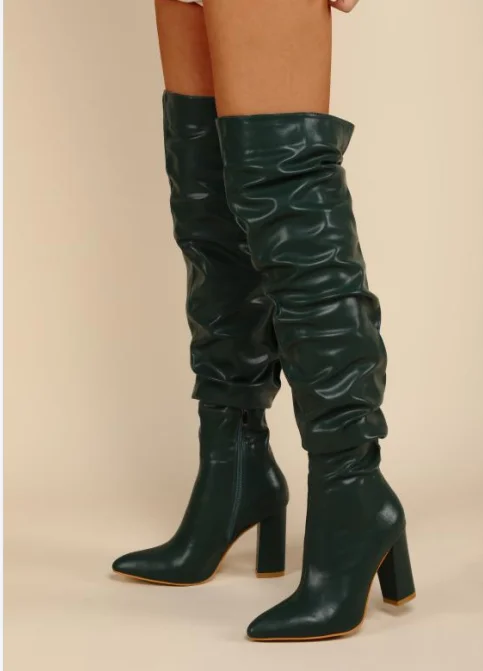 Stylish Women High Boots Fashion Zipper Point Toe Long Boots  Comfortable Ladies Sexy Thigh High Women's Boots