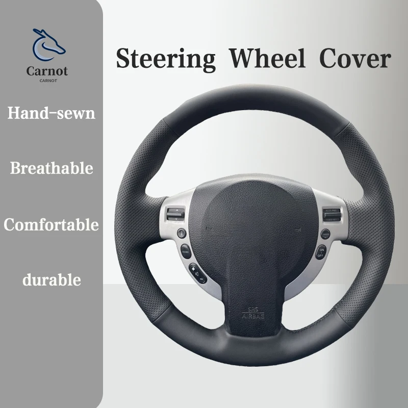 Microfiber Leather Steering wheel Cover Nissan Qashqai J10 X-TRAIL NV200 2008-2012 Car Handle Cover Interior Car Accessories Steering Wheel Cover
