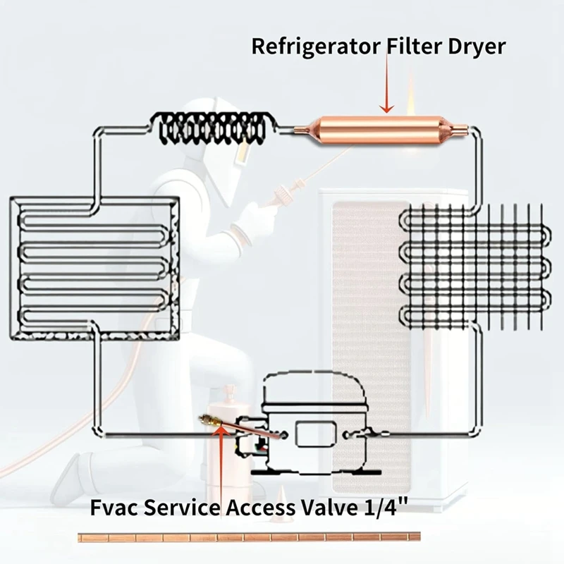 Refrigerator Filter Dryer With Access Service Valve,Phosphor Bronze Welding Rod For Refrigeration Air Conditioner Repair 5