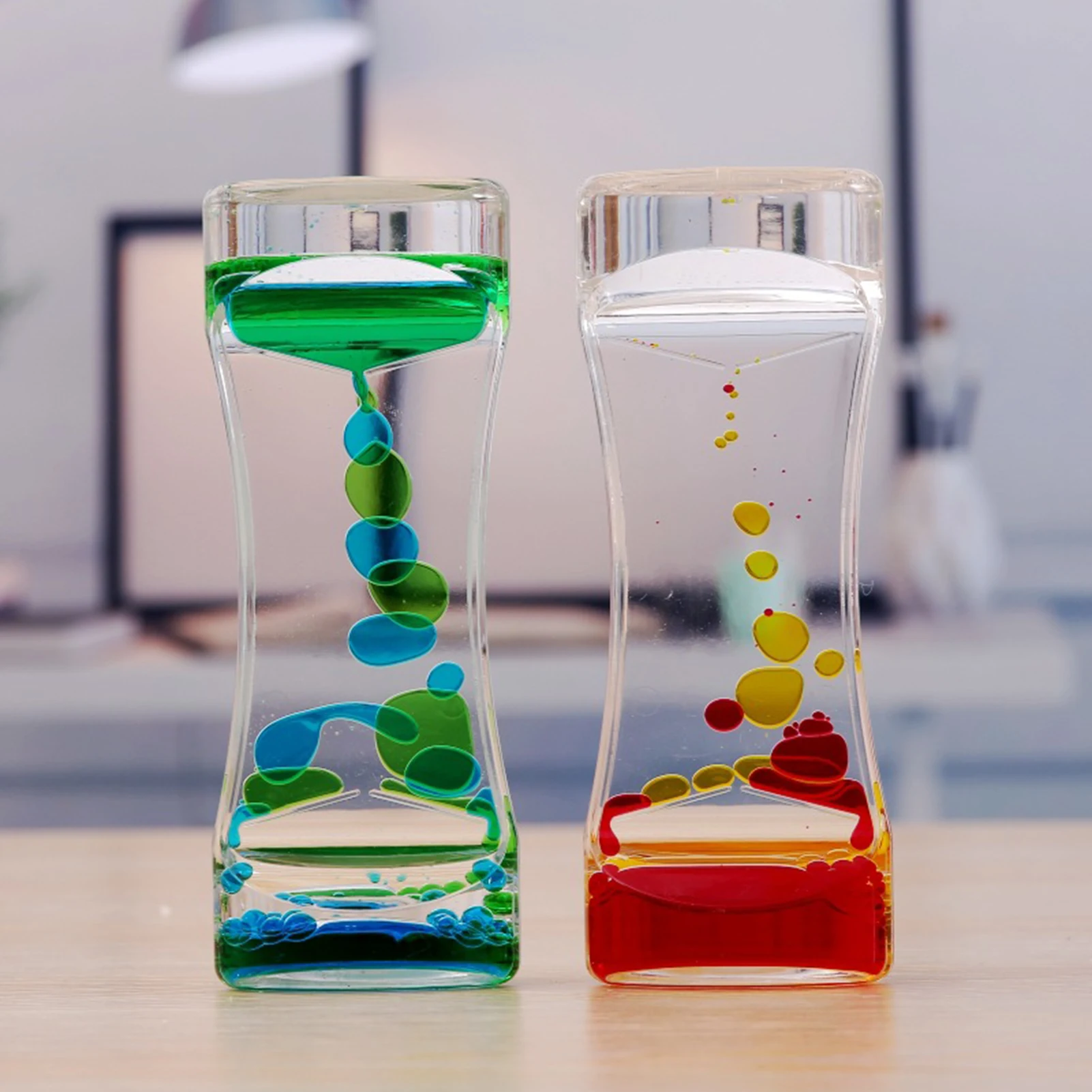 Colorful Liquid Timer Acrylic Shell Bubble Timer Decorative Stress Relief Birthday Gift Bubble Hourglass