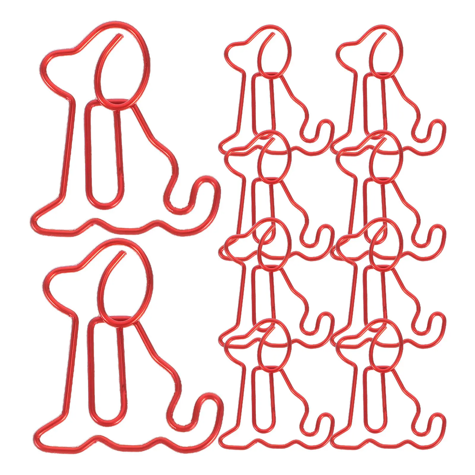 50Pcs 개 모양의 종이 클립 귀여운 동물 책갈피 클립 금속 종이 클립 사무실 홈 학교를위한 다기능 장식