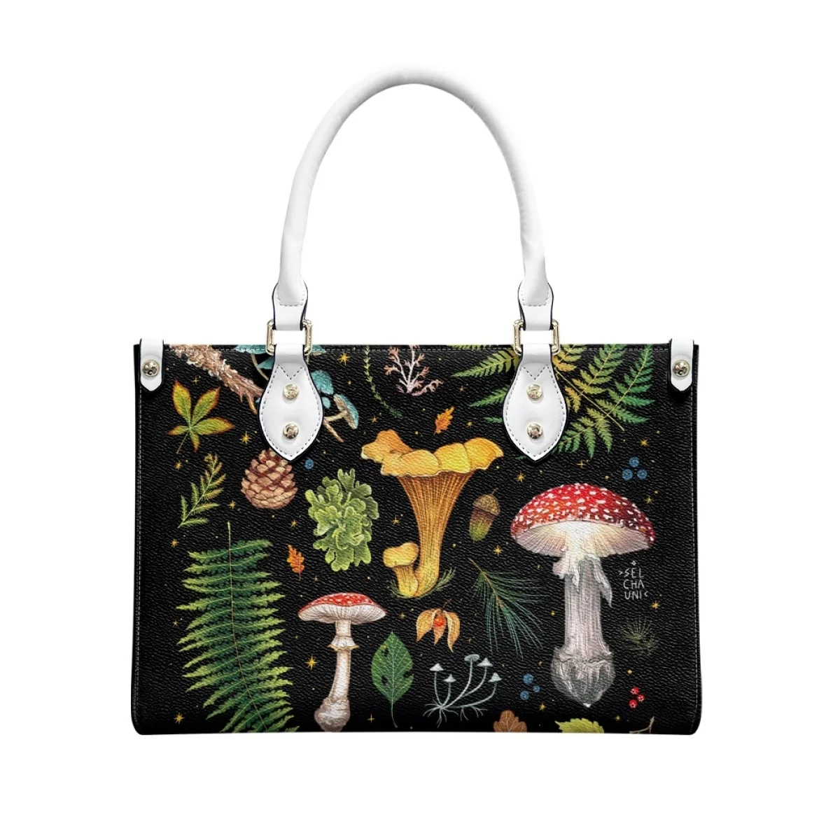 Mushroom Women Bags Luxury Leather Tote Bag for Youth Girls Female Casual Fashion Street Shoulder Bags Woman Bolsa Mujer 2024
