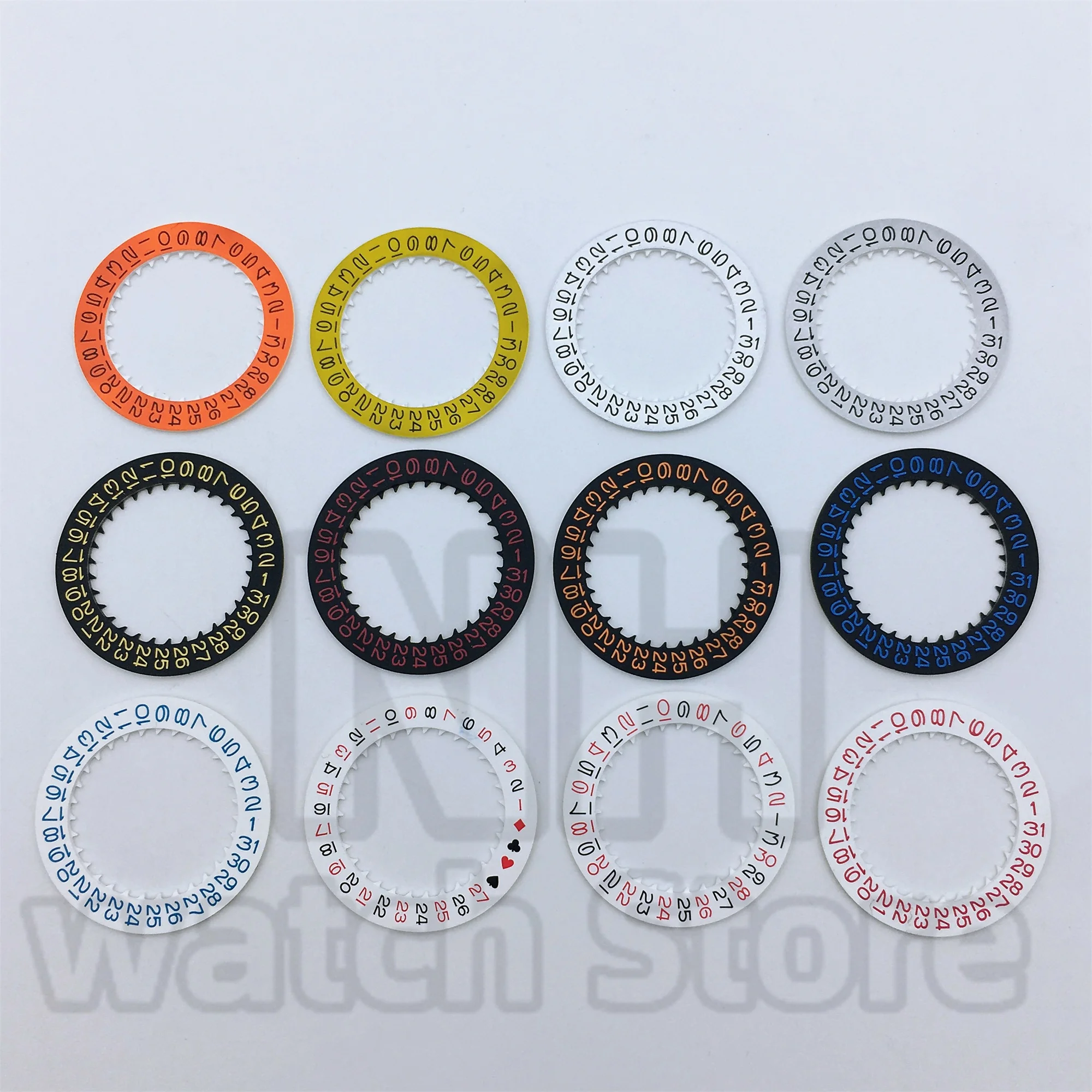Luminous Watch Calendar Disc with Date Wheel for Modified Repair Tools - Black, White, Green, Blue Options