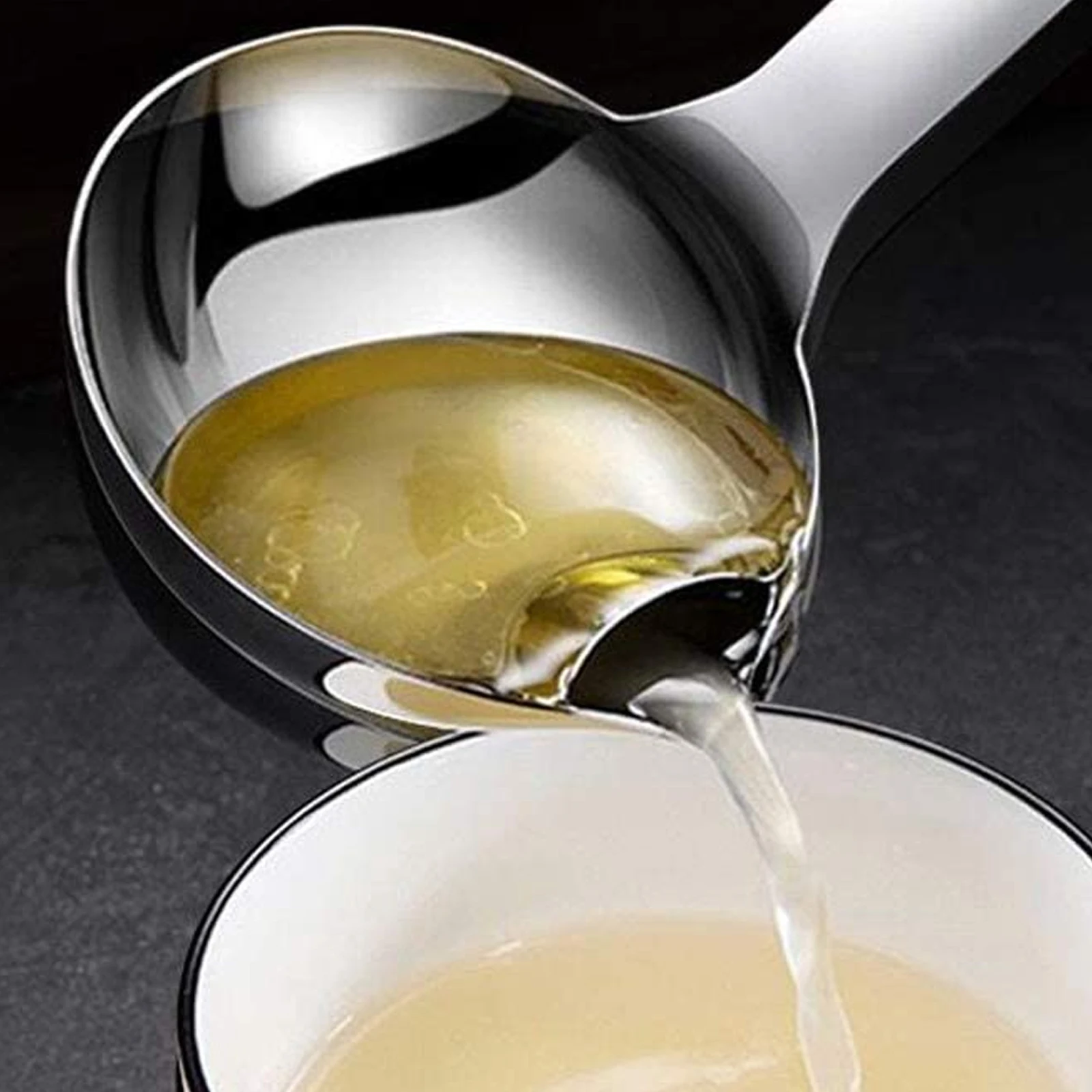 Kitchen Stainless Steel Fat Separator Soup Container Ladle Oil Strainer Meatoil Stripping