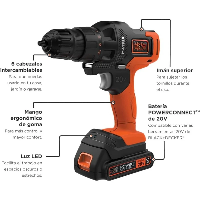 Bdcdmt1206kitc Black Decker In Tool Combo Kit 20V MAX MATRIX Drill