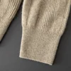 Autumn/Winter 100% Pure Goat Cashmere Knitted Sweater Men's Zipper Half Open POLO Collar Pullover  Warm Top Long Sleeved Sweater 4