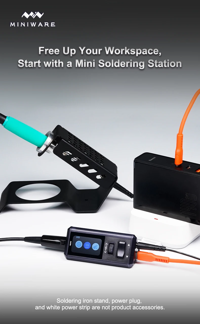 TS1M Mini Soldering Station PD3.1 12V-28V 200W Max Compatible with T245/T210/T11