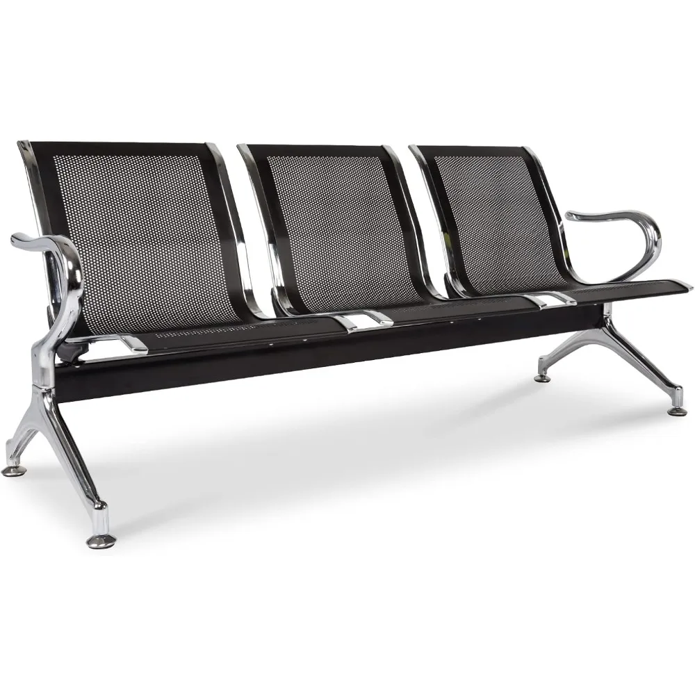 Kinsuite 3-Seat Waiting Room Bench - Waiting Room Chairs with Arms Airport Reception Bench, Lobby Bench Seating Office Bench