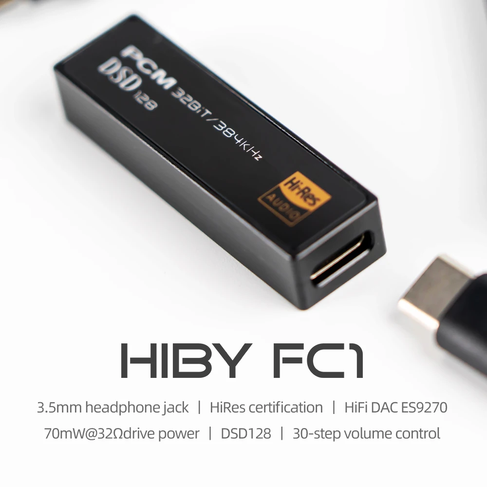 Hiby Fc1 Usb Dac Decoding Audio Headphone Amplifier Hires Dsd128 3.5mm
