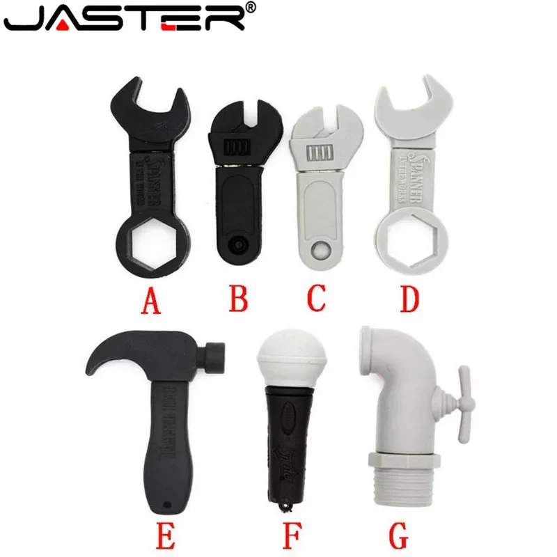 

JASTER Plastic Hammer tool USB Flash Drive microphone Pendrive 64gb 16gb 32gb USB 2.0 wrench Memory stick pendriver toy gifts
