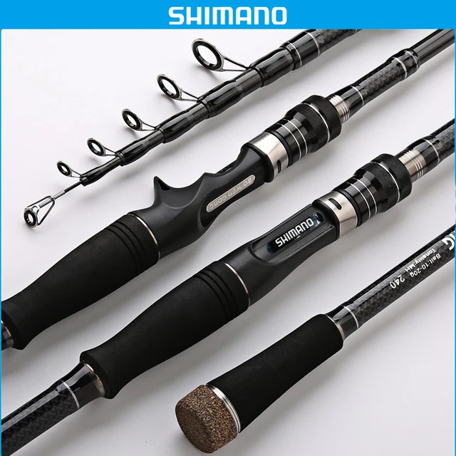 Shimano Carbon fibre Steel Rod Carbon Spinning Casting Fishing Rod with 1.8m /2.1m/2.4m Baitcasting Rod for Bass Pike Fishin Gun grips 1.8 m